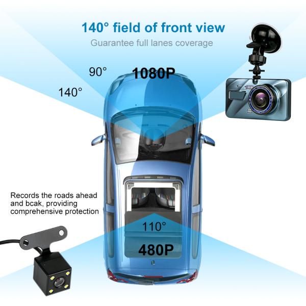 камера приборной панели автомобиля Dashcam 4inch WDR активированная движением с двойным объективом GPS