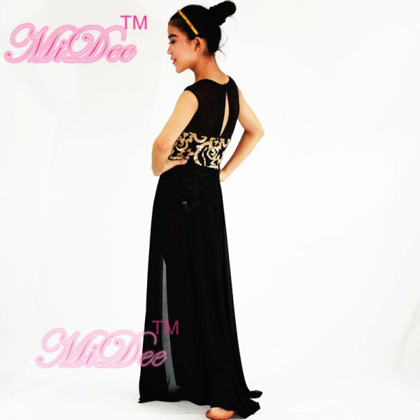 Fancy Floral Sequin Bodice Dress , Sleeveless Floor Length Dress With Leotard Under