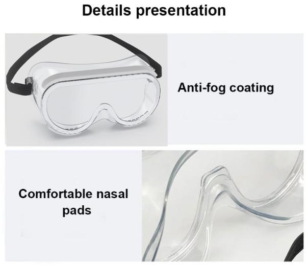 Impact Resistant Medical Safety Goggles Anti Saliva Fog For Doctor Chemical
