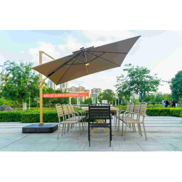 11 Pieces Outdoor Patio Furniture Plastic Wood Expandable Aluminum Garden Table And 8 Chairs