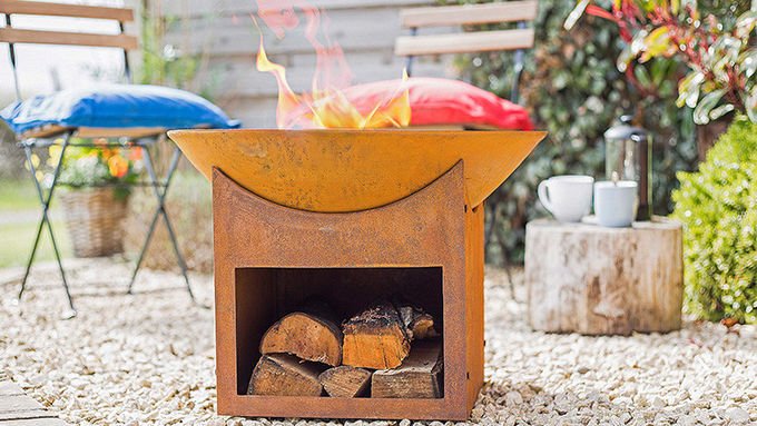 отрезок лазера 56cm вокруг ямы огня Corten для украшения сада