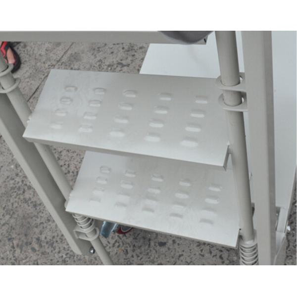Multi Functional Rolling Warehouse Ladders On Wheels / Rolling Step Ladder Safety