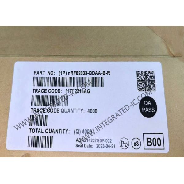 NRF52833-QDAA-B-R7 BT IC RF y soporte inalámbrico de la superficie del transmisor-receptor