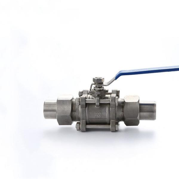 Full Bore Function 304/316 Stainless Steel 3-Pieces Butt Welded Ball Valve with Union