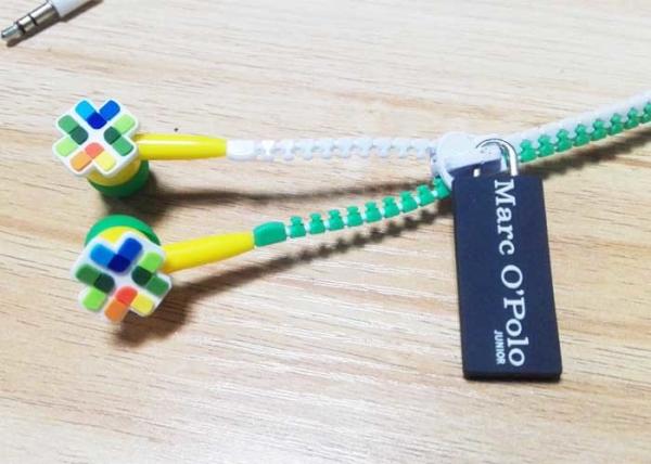 Wired Stylish Stereo Sound Zipper Style Earphones Earbuds EARLISTEN