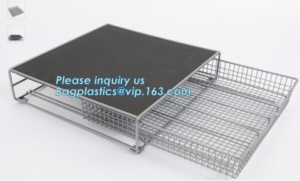 Coffee pod storage drawer, customized iron metal mesh coffee pod storage organizer 36 k cup drawer, Kitchen King Coffee