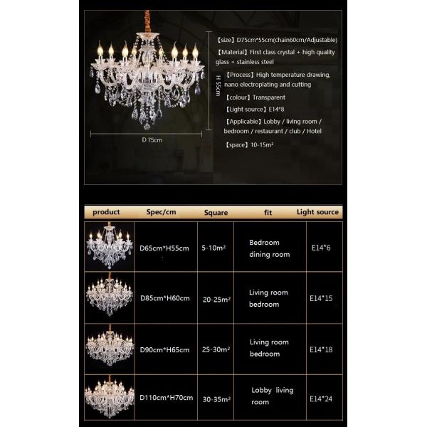 New Luxury K9 Modern Crystal Lustres De Cristal Lamps Chandeliers Sterling Chandelier（WH-AP-649）
