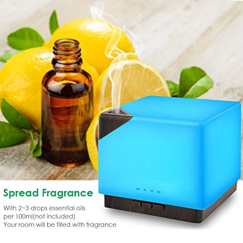 Factory Ultrasonic Aromatic 7 Led Color Cool Misting Air Humidifier 700ml Square Essential Oil Aroma Diffuser for Home Office