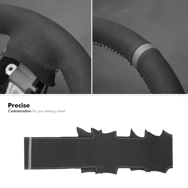 MEWANT Car Interior Accessories For Toyota Land Cruiser Prado Crown Hand Sewing Soft Black Suede Steering Wheel Cover