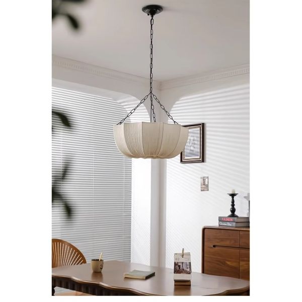 Living Dining Room Chandelier Lighting Wabi Sabi Retro Fabric Pendant Lights (WH-VP-308)