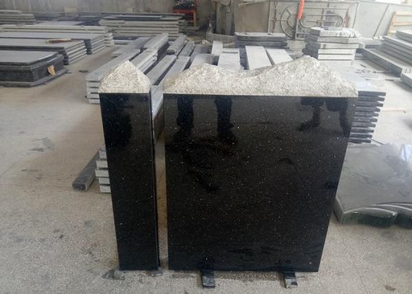 European Style Granite Memorial Headstones Black Galaxy / Other Color