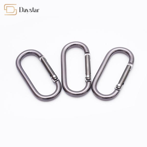 Heavy Duty Metal Spring Hook , Oval Rectangle Keychain Snap Clip For Bag Hiking