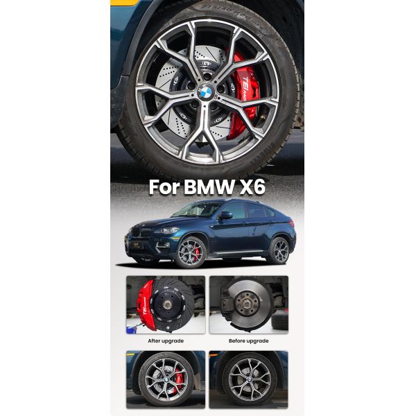 TEI P60NS+ BBK 6 Piston Rake Caliper Covers 18inch 19inch Brake Disc Brake Kit for BMW X6 E71 F16 F86 G06