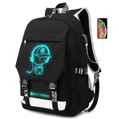 Bolso de bolso logotipo fluorescente personalizado meninos bolsa de livro à prova d'água duração luminosa bolsas de escola de estudantes mochilas para homens