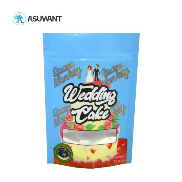 3.5g Food Grade Material Mylar Plastic Bags Ziplock Smell Proof For Weed Packaging
