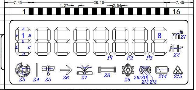Factory cheap 8 digit tn lcd panel display for water meter