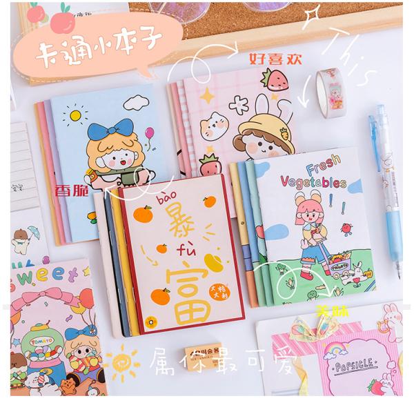 2022 Agenda Organizer A7 tamaño Cuaderno de notas para niños con dibujos animados autoadhesivo