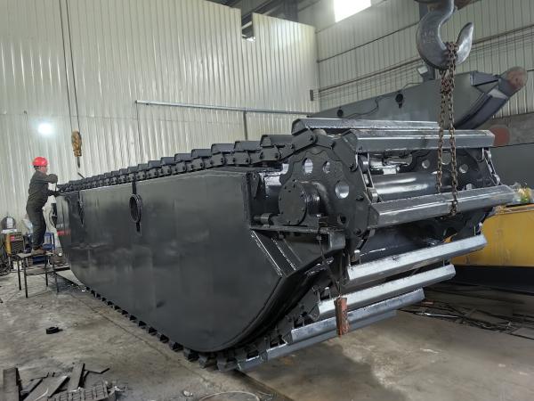 Pista de excavadora anfibio personalizada PONTOON Pista flotante utilizada para excavadoras DX225 DH225 de 20 toneladas