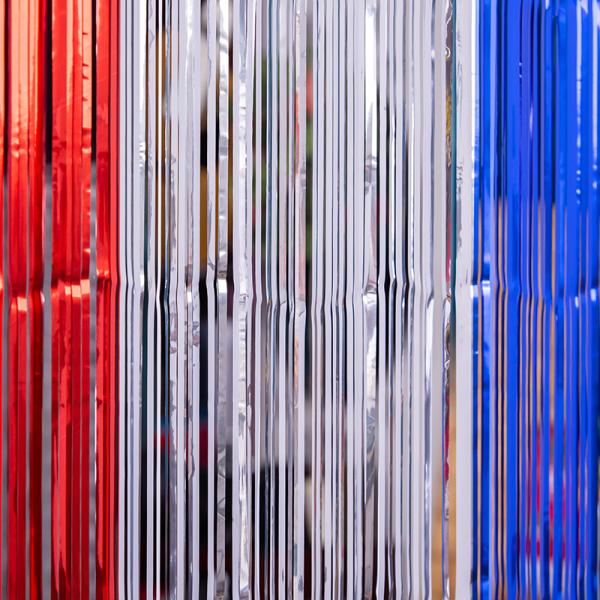 Vibrant Plastic Fringe Birthday Party Foil Curtain Decoration In Assorted Color Shades