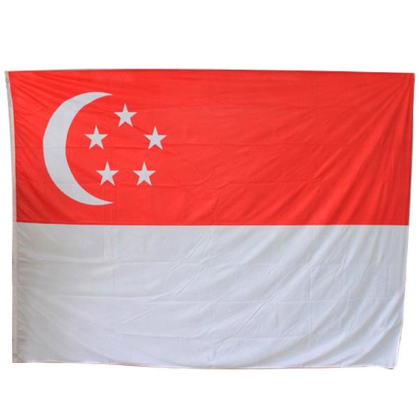 Singapore Flag 90x150cm Knitted Polyester National Banner Water Resistant