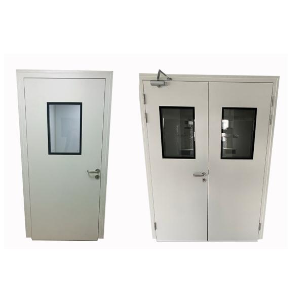GMP Grey Metal Pharmaceutical Clean Room Door 1.5mm Frame Decoration