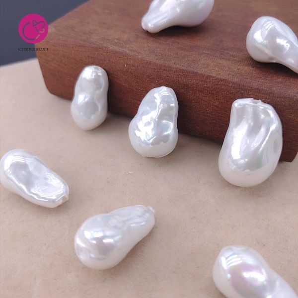 White South Sea Shell Beads Fashion Jewelry Diy Making Baroque Shell Beads Different Size 10-15mm