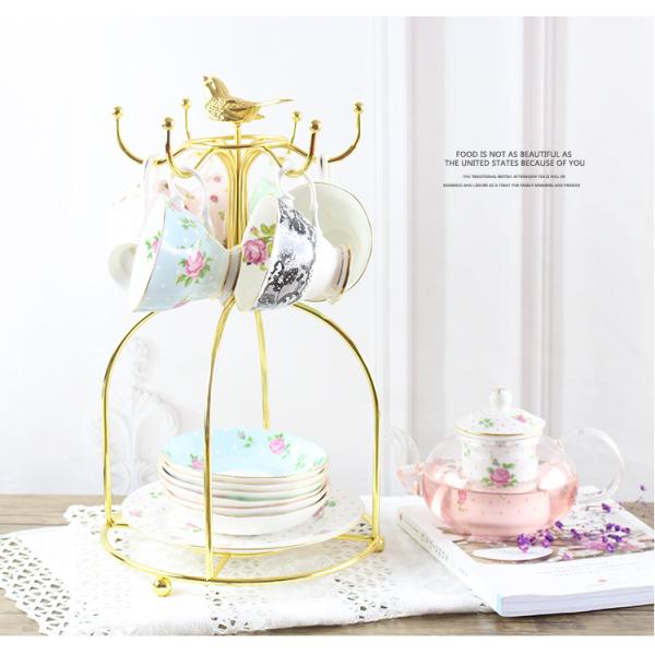 Handmade Iron Six Hooks Coffee Mug Stand Holder