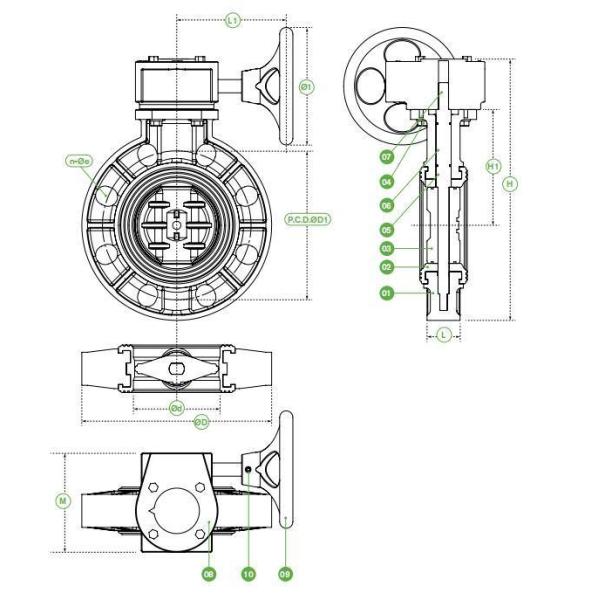Economic Plastic PVC Gear Butterfly Valve Customized Request and Structure Butterfly