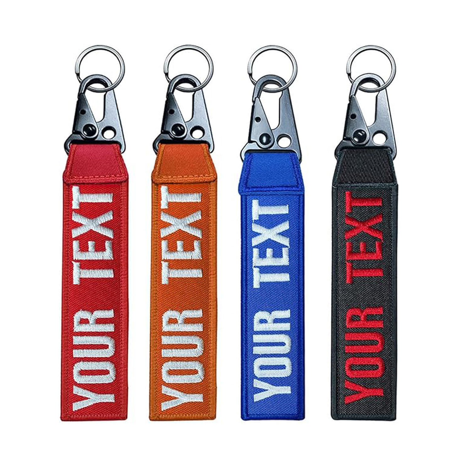 Custom 3D Embroidered Rectangular Anime Keychain Blank Custom logo Embroidery Fabric Woven Keychain