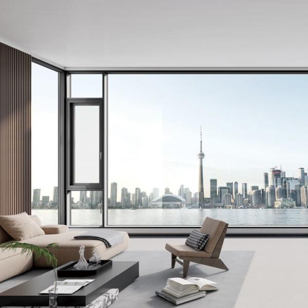 Modern Black Aluminium Windows Soundproof Anti Theft Aluminium Thermal Break Windows