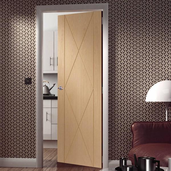 6 Layers PU Painting Modern Wood Interior Doors HDF 90cm Width