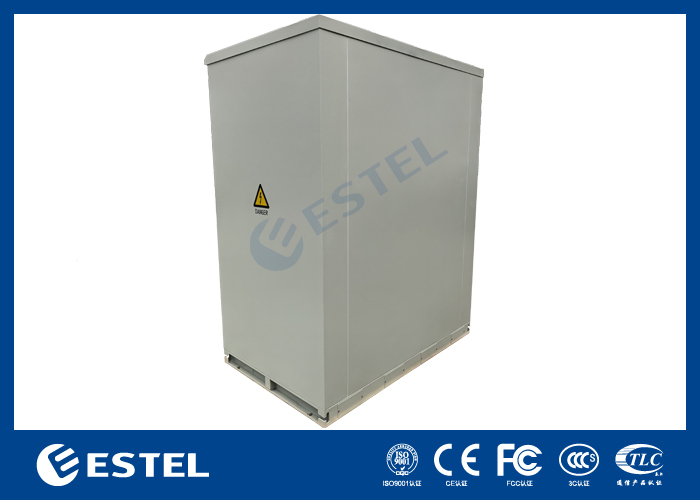 Dual Bay 40U Outdoor Telecom Cabinet for Inverter with Dual 1500W AC IP55 with 5 Battery Trays for Solar Base Station Anti Theft Design