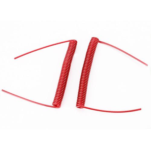 Clear Red Wire Spiral Lanyard Cable TPU EVA Pantone Flexible Coil Lanyard