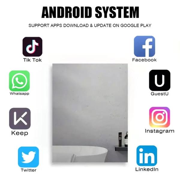 Стена формы прямоугольника зеркала Bathroom СИД Wifi волшебная умная установила