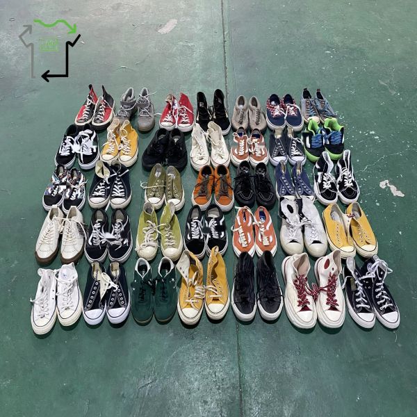 Bulk Bales Nylon Canvas Used Shoes Trendy Second Hand Brand Shoes Street Wear