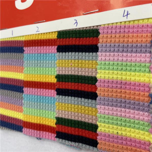 300Gsm Tie Dyed 96.5%Cotton 3.5%Spandex Waffle Knit Fabric Cotton 4 Way Stretch Waffle Stripe Knitted Fabric