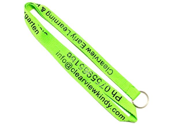 Key Ring Customized Polyester Lanyards With Logo Printing / Heat Tranfer Printig