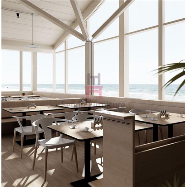 Жар-сопротивляющся & сделайте МДФ водостойким 55 дюймов длины с обеденным столом фаст-фуда облицовки клена деревянным