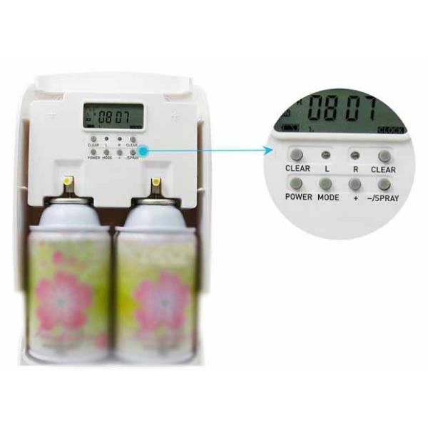 White Electric Air Freshener Dispenser , Lockable Double Sensor Auto Fragrance Dispenser