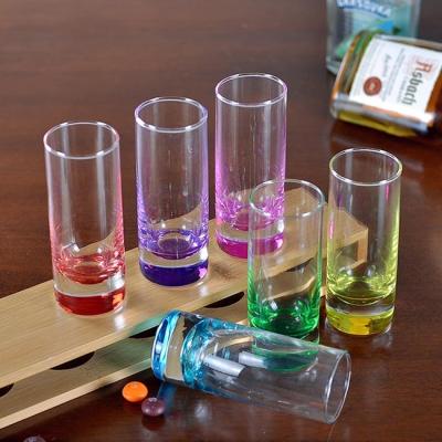 Crystal Clear Form Tequila Shooter Glass 70ml 2.5oz With Colored Bottom