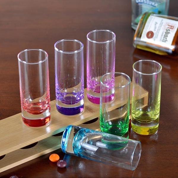Colored Bottom Oval Shaped 9cl 3oz Shot Glasses