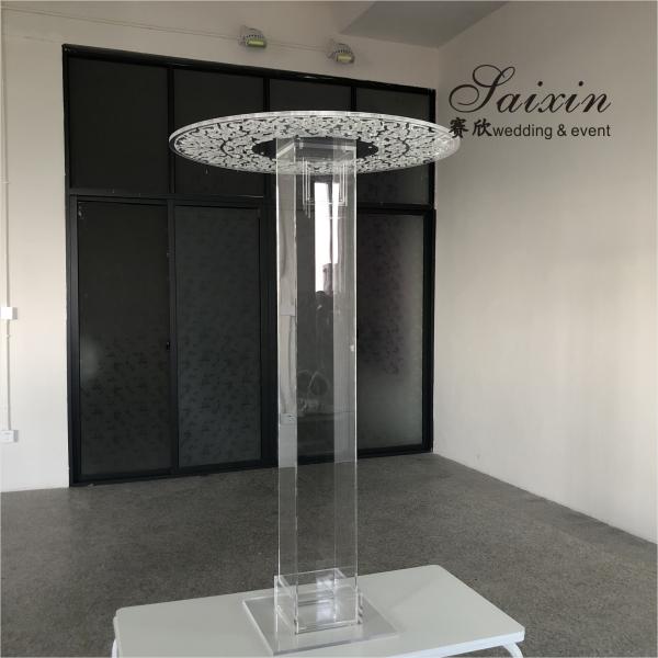 Candelabra Crystal Candle Centerpiece Acrylic Laser Cut Rectangle Pedestal Candle Stands 150cmx240cm
