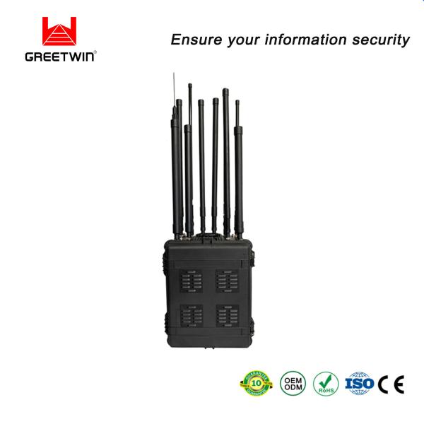 RCIED DDS 10 Antennas Cell Phone Jammer 2G 3G 4G 5G 2.5dBi 100W VHF