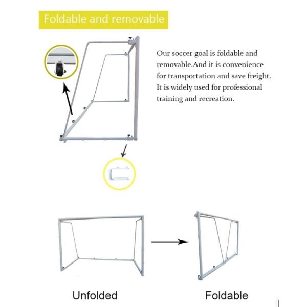 En el caso de los equipos de fútbol de aluminio de nylon, el objetivo de la red de fútbol de acero de acero suave es el objetivo de fútbol de acero.