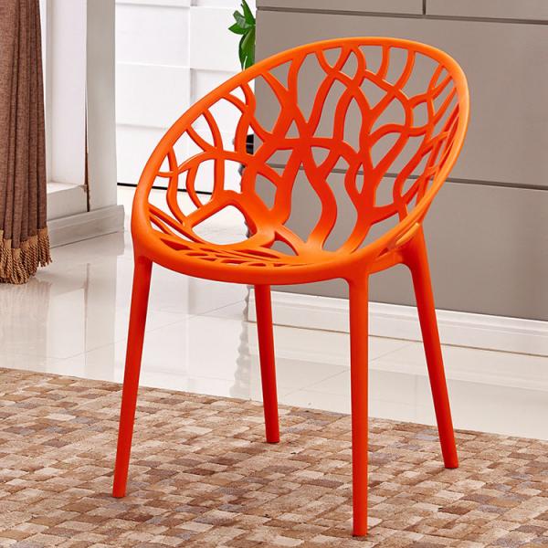 Integral Moulding Hollow Plastic Dining Chairs For Restaurant / Coffee Bar