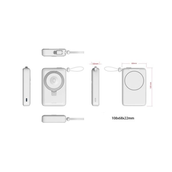 OEM 10000mAh Magnetic Power Bank With Stand / Lanyard 35W Fast Charger