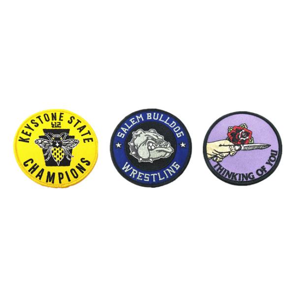 Heat Seal Backing Bee Embroidered Badge Patch Twill Fabric Merrow Border For Bag