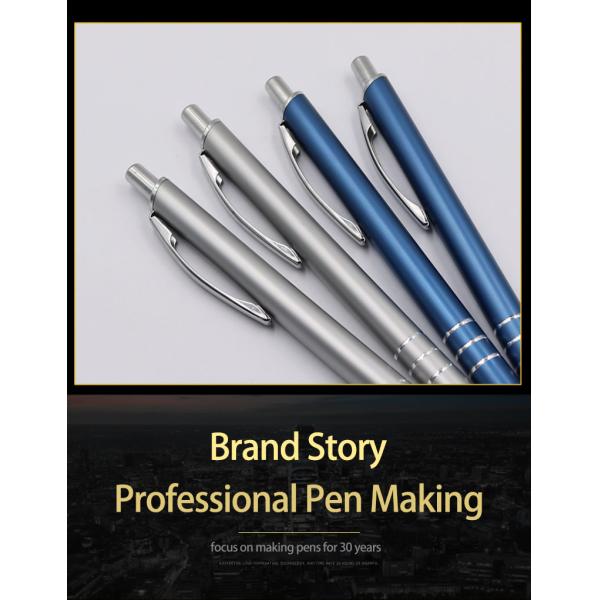 Bureau d'affaires stylo à bille en aluminium lisse avec logo personnalisé