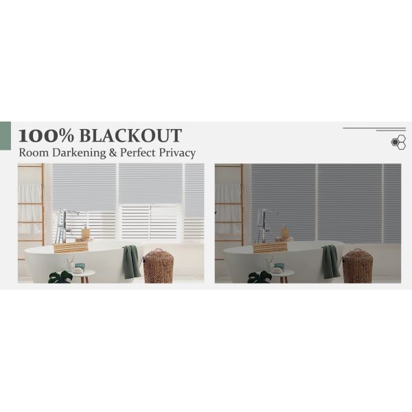 100% Blackout Soundproof Window Honeycomb Shades with Non-Woven Fabric Cellular Blinds