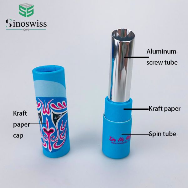 Cylindrical Cosmetic Paper Tubes Empty Twist Up Body Care Printed Lipstick Containers